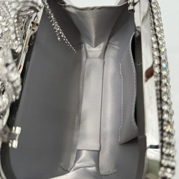 Self-Portrait Crystal Embellished Clutch With Bow Detail - Picture 10 of 13